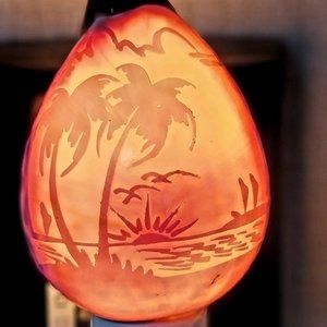 Nautical Palm Tree Night Light Ocean Scene Nite Lite Beach Decor Active